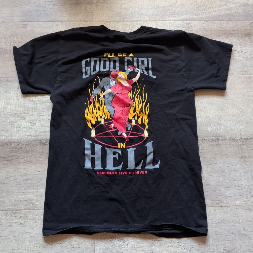 ALF Assh*les Live Forever T-Shirt Black - I'll Be A Good Girl in H*ell Men's S